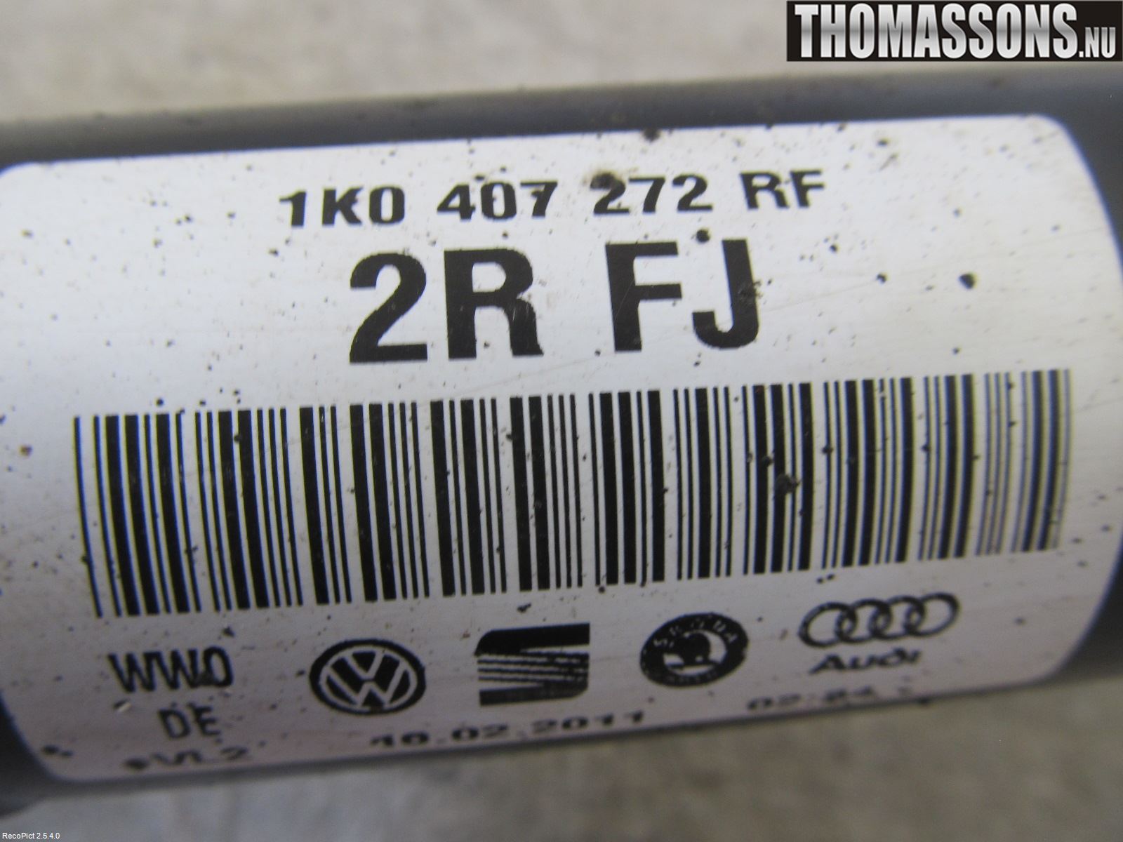 Volkswagen VW GOLF VI 09-13 Drivaksel Foran Kompl Høyre