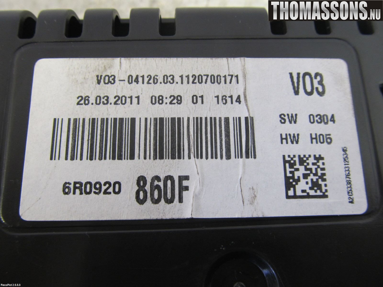 Volkswagen VW POLO 10-17 Instr Kombinert