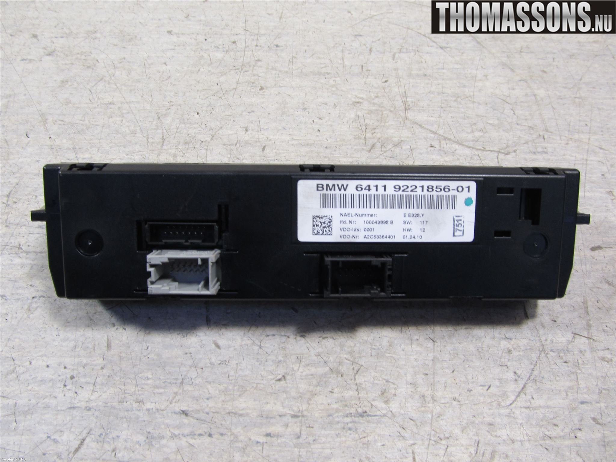 BMW X1 E84 10-15 Varmeapparat Panel(Regulering)