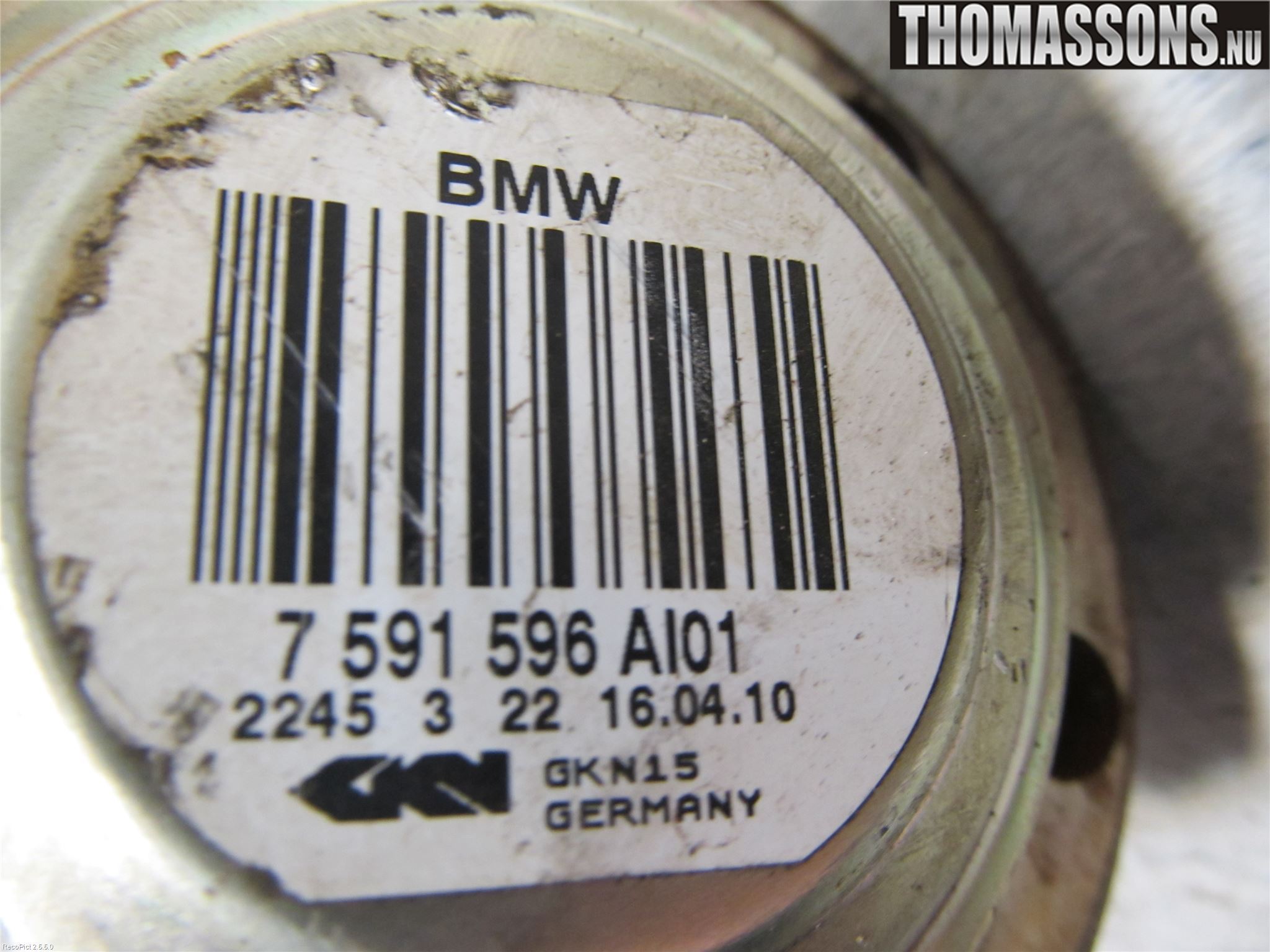 BMW X1 E84 10-15 Drivaksel Bak Kompl Høyre
