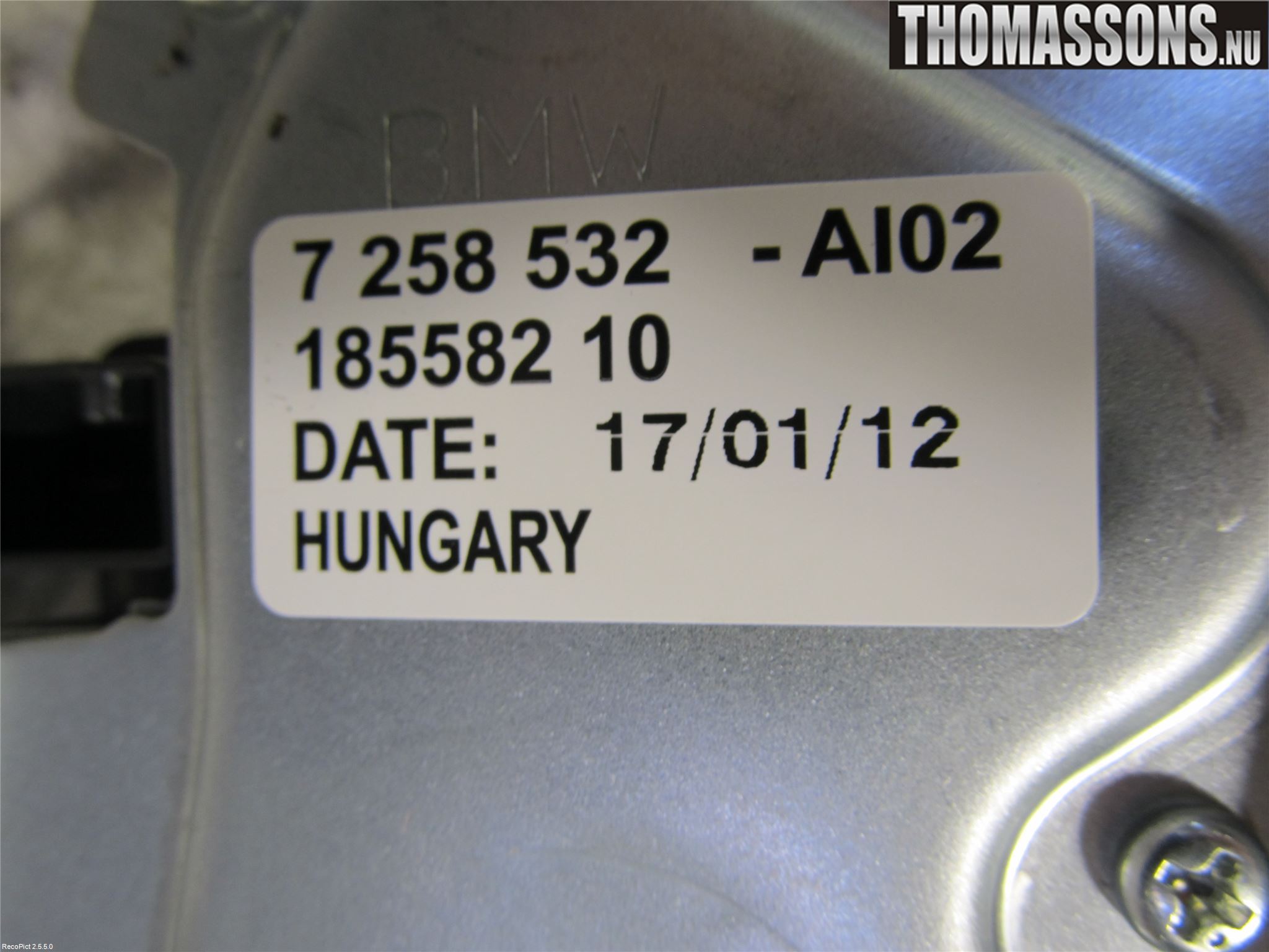 BMW 1 F20/F21 11-19 Viskermotor Bakluke