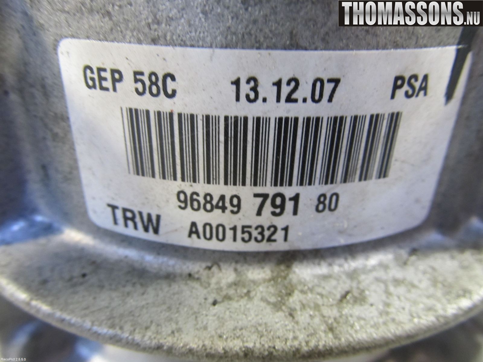 Peugeot 308 08-13 Servostyring Eletrisk Pumpe