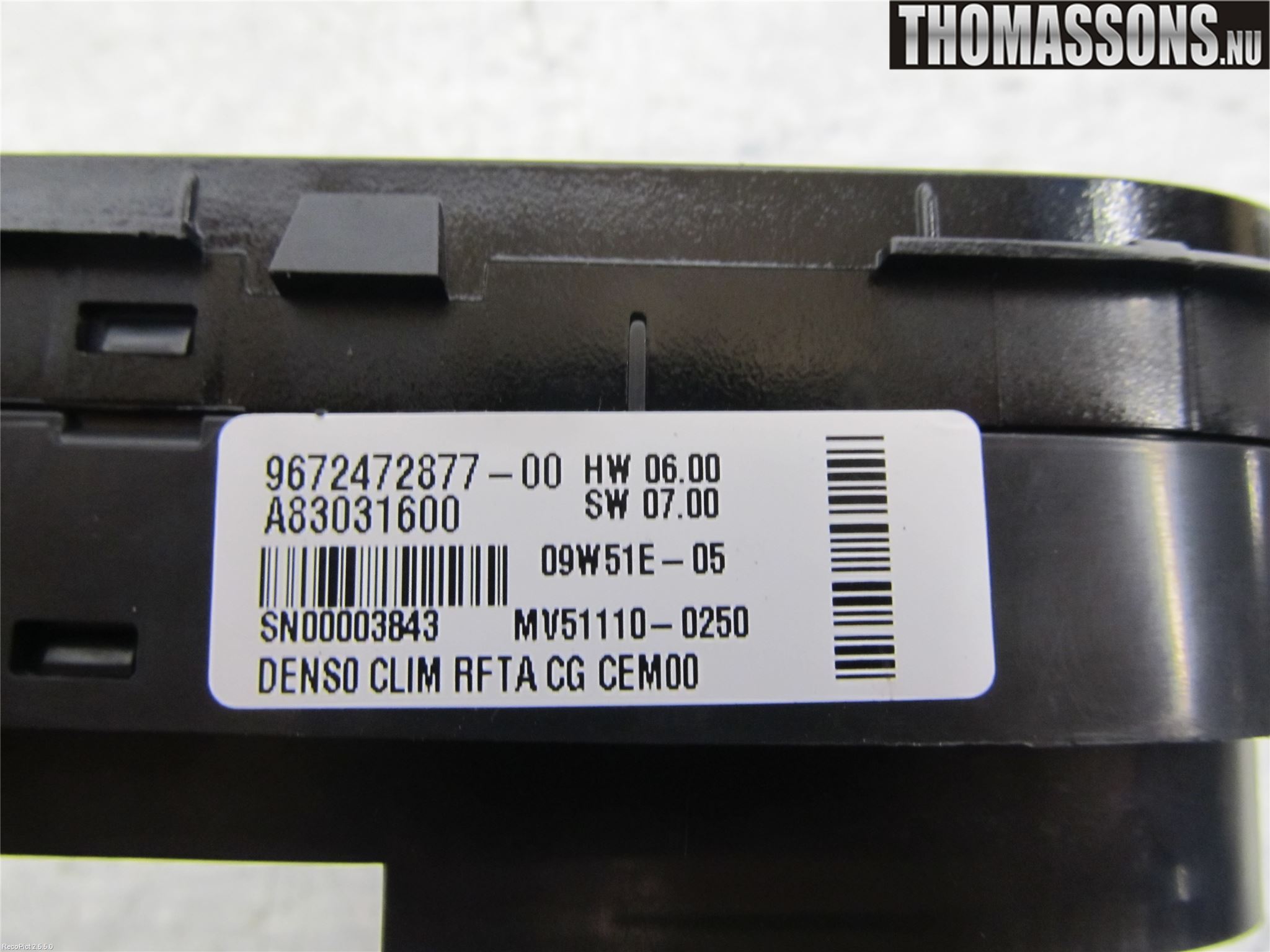 Citroen C4 GRAND PICASSO 07-13 Varmeapparat Panel(Regulering)