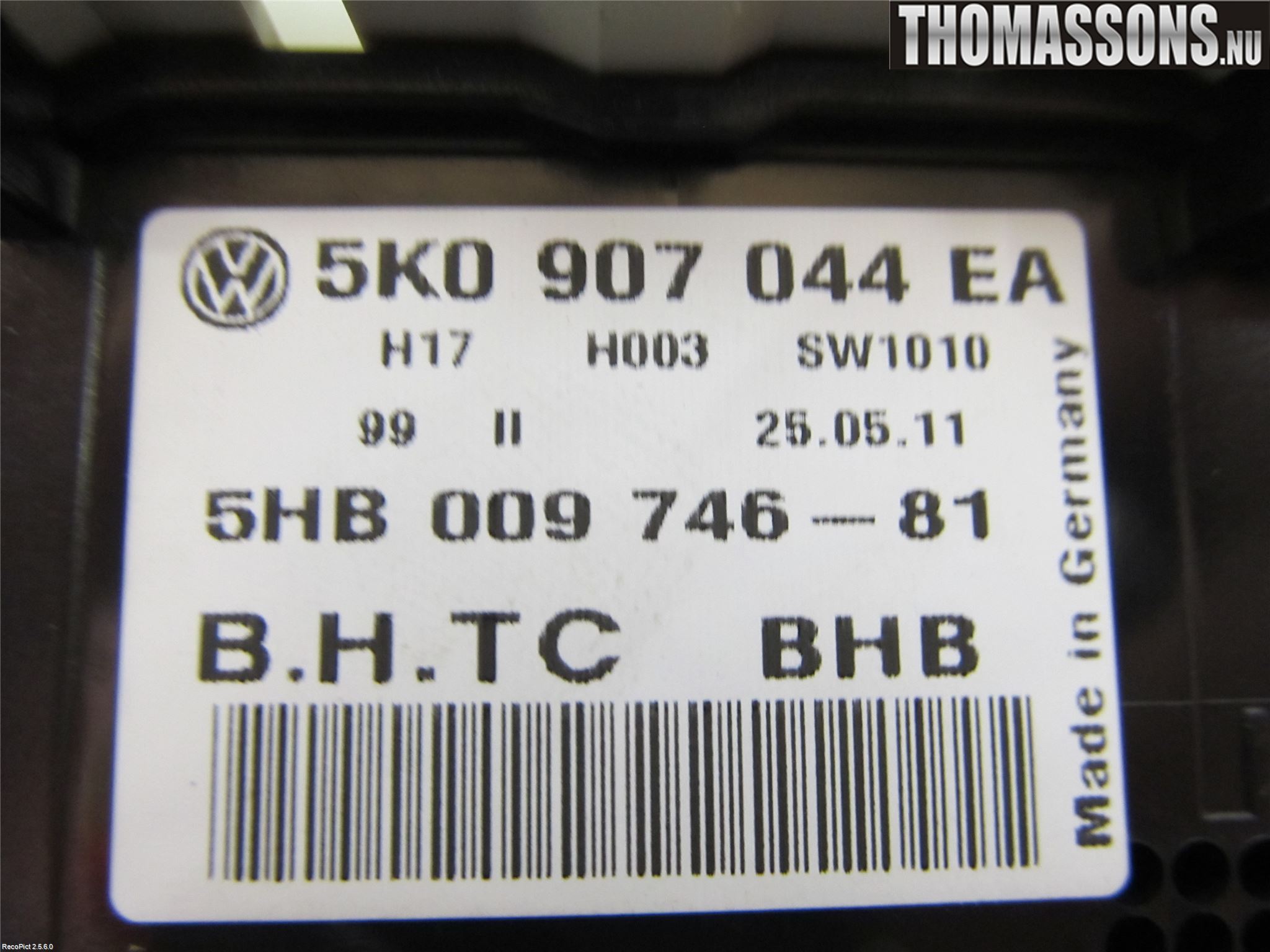 Volkswagen VW TOURAN 10-15 Varmeapparat Panel(Regulering)