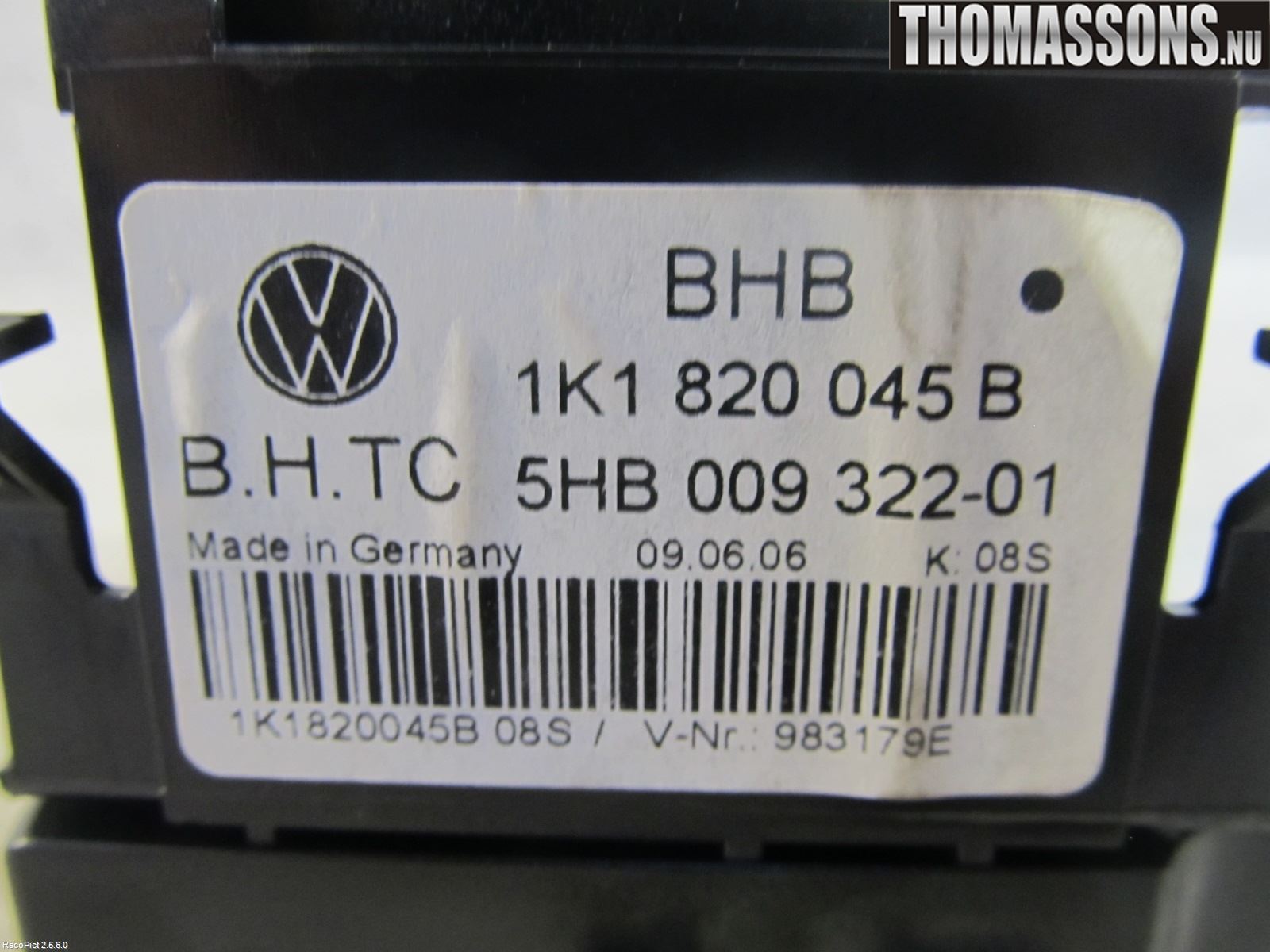 Volkswagen VW GOLF V 04-09 Varme Ac Betjening-Display
