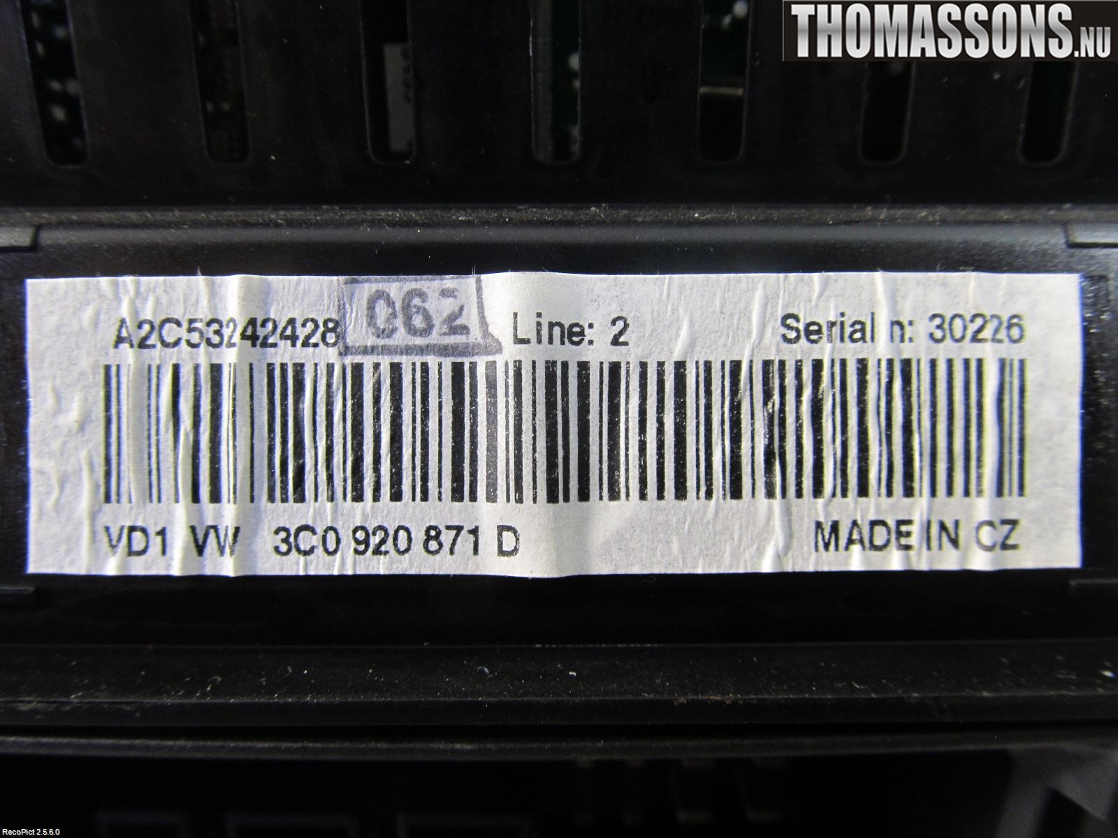 Volkswagen VW PASSAT 05-11 Instr Kombinert