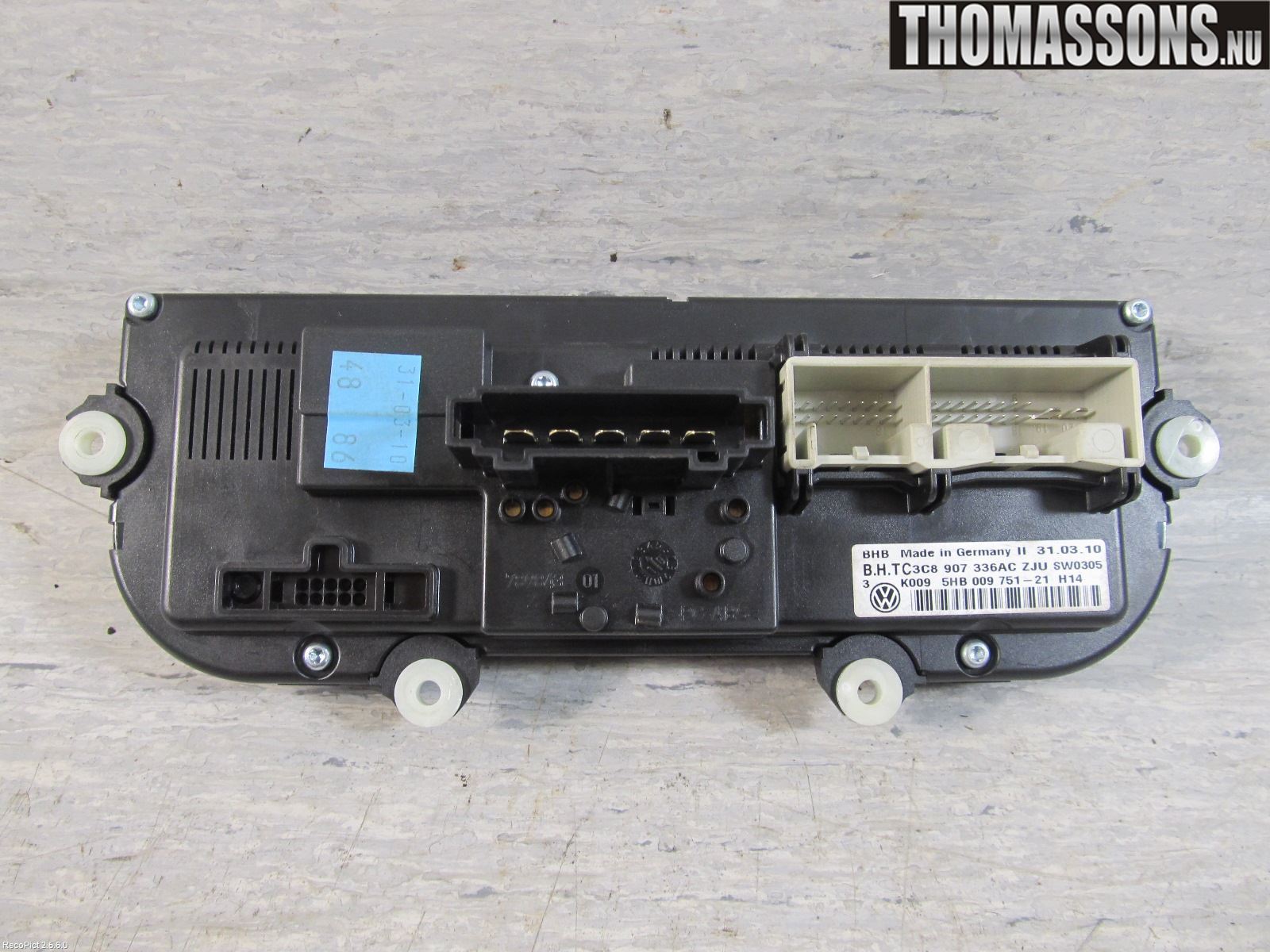 Volkswagen VW GOLF VI 09-13 Varme Ac Betjening-Display