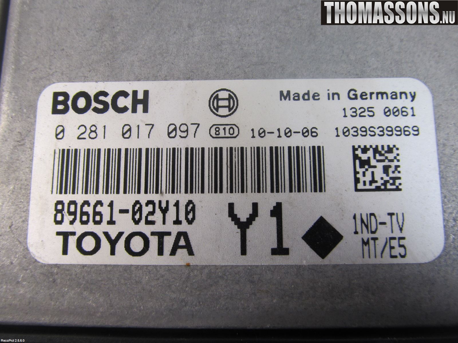 Toyota AURIS 10-12 Styreenhet Innsprøytning