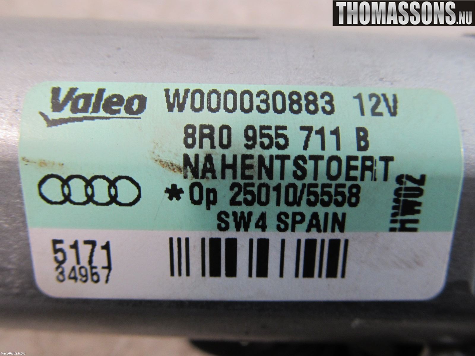 Audi Q5 09-16 Viskermotor Bakluke