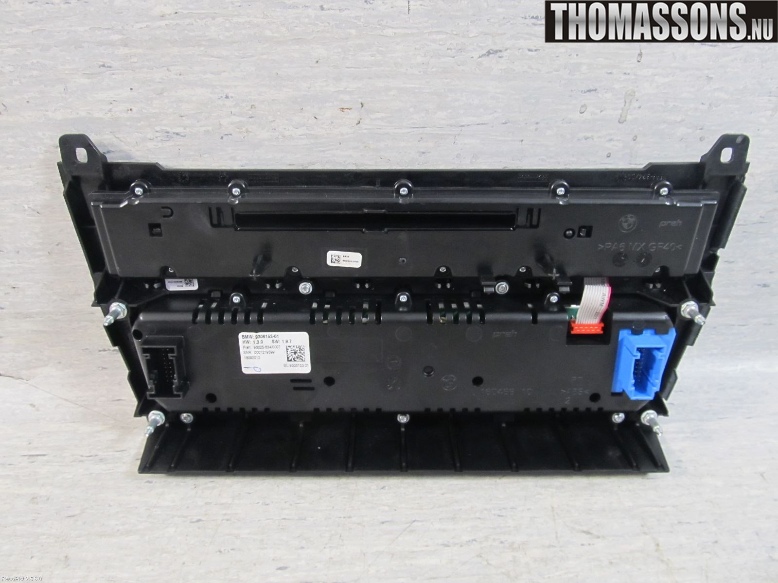 BMW 5 F10/F11/F18 09-17 Varme Ac Betjening-Display