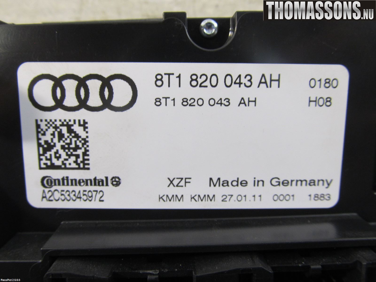 Audi A5 07-16 Varme Ac Betjening-Display