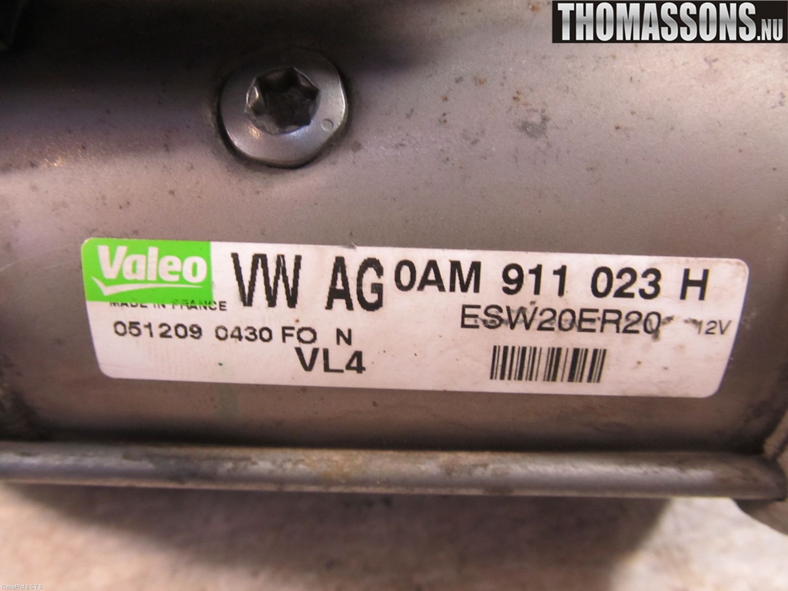 Volkswagen VW GOLF VI 09-13 Startmotor Diesel