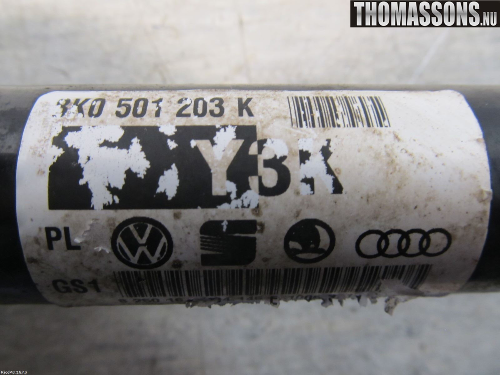 Audi A5 07-16 Drivaksel Bak Kompl Venstre