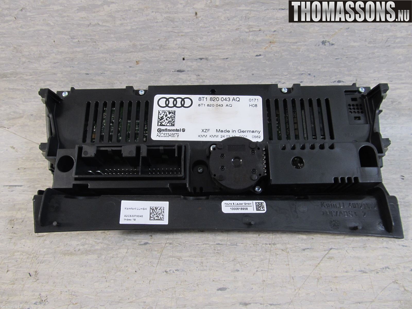 Audi A5 07-16 Varme Ac Betjening-Display