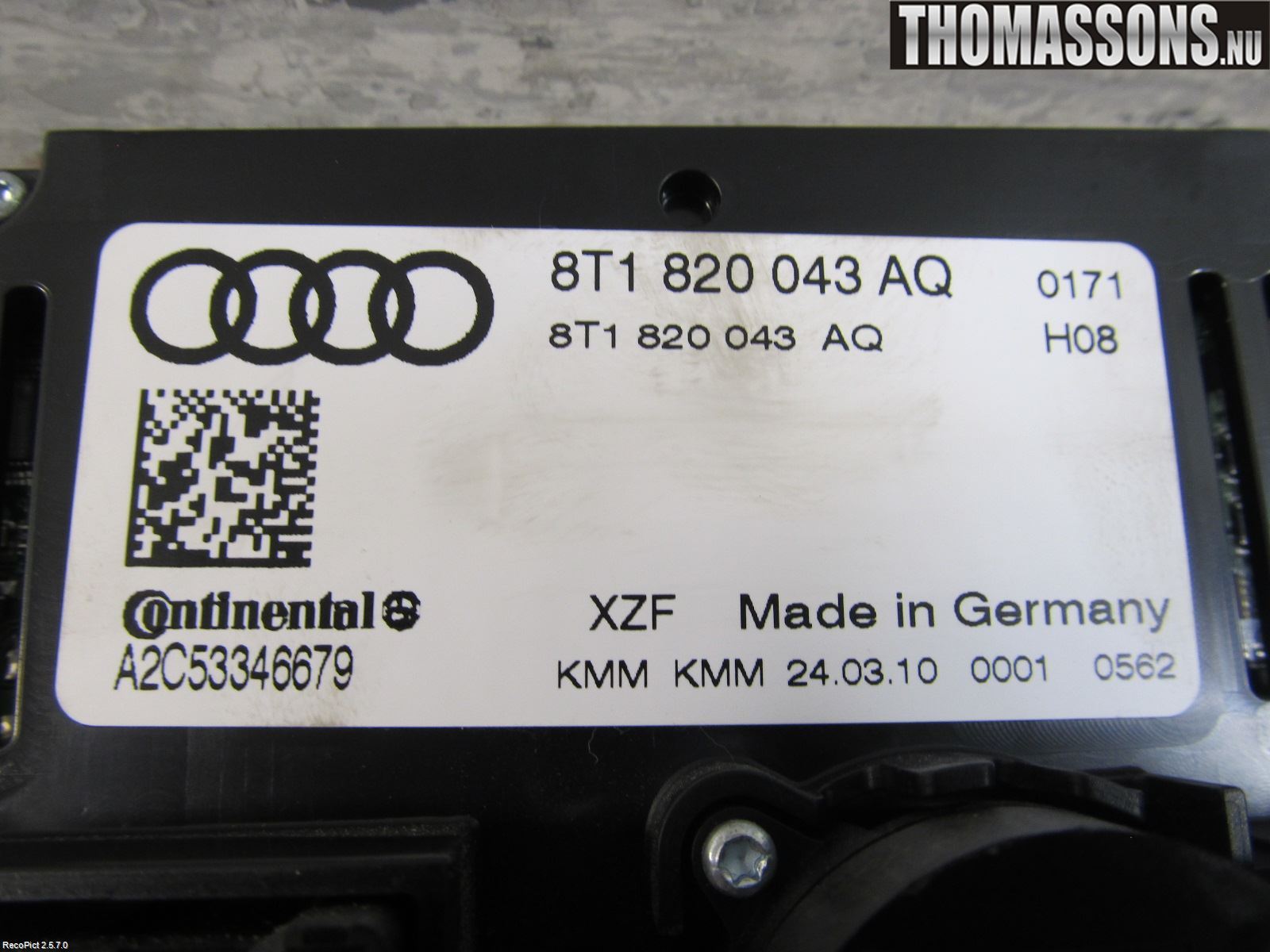 Audi A5 07-16 Varme Ac Betjening-Display