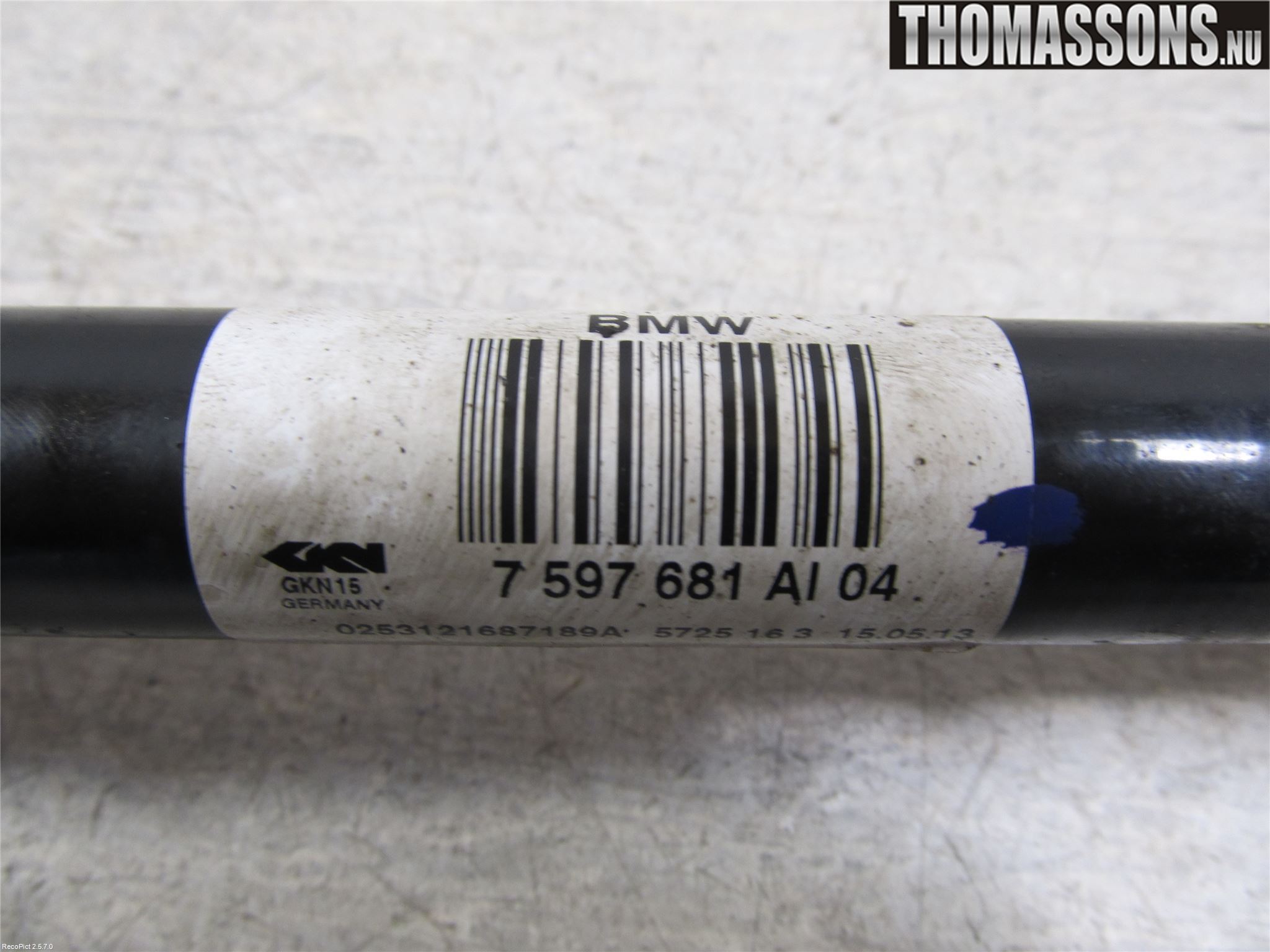 BMW 3 F30/F31/F80 12-19 Drivaksel Bak Kompl Venstre