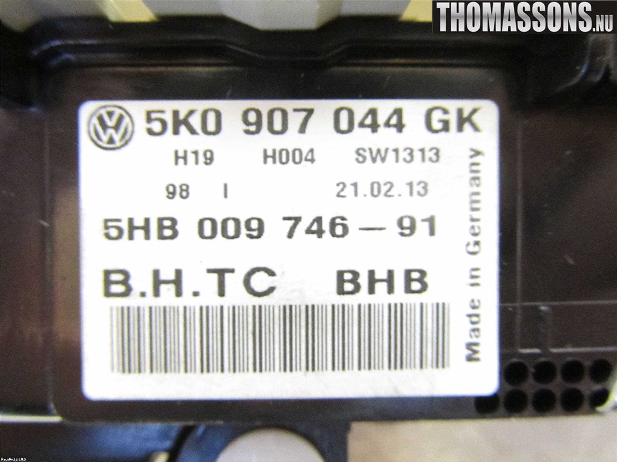 Volkswagen VW GOLF VI 09-13 Varme Ac Betjening-Display