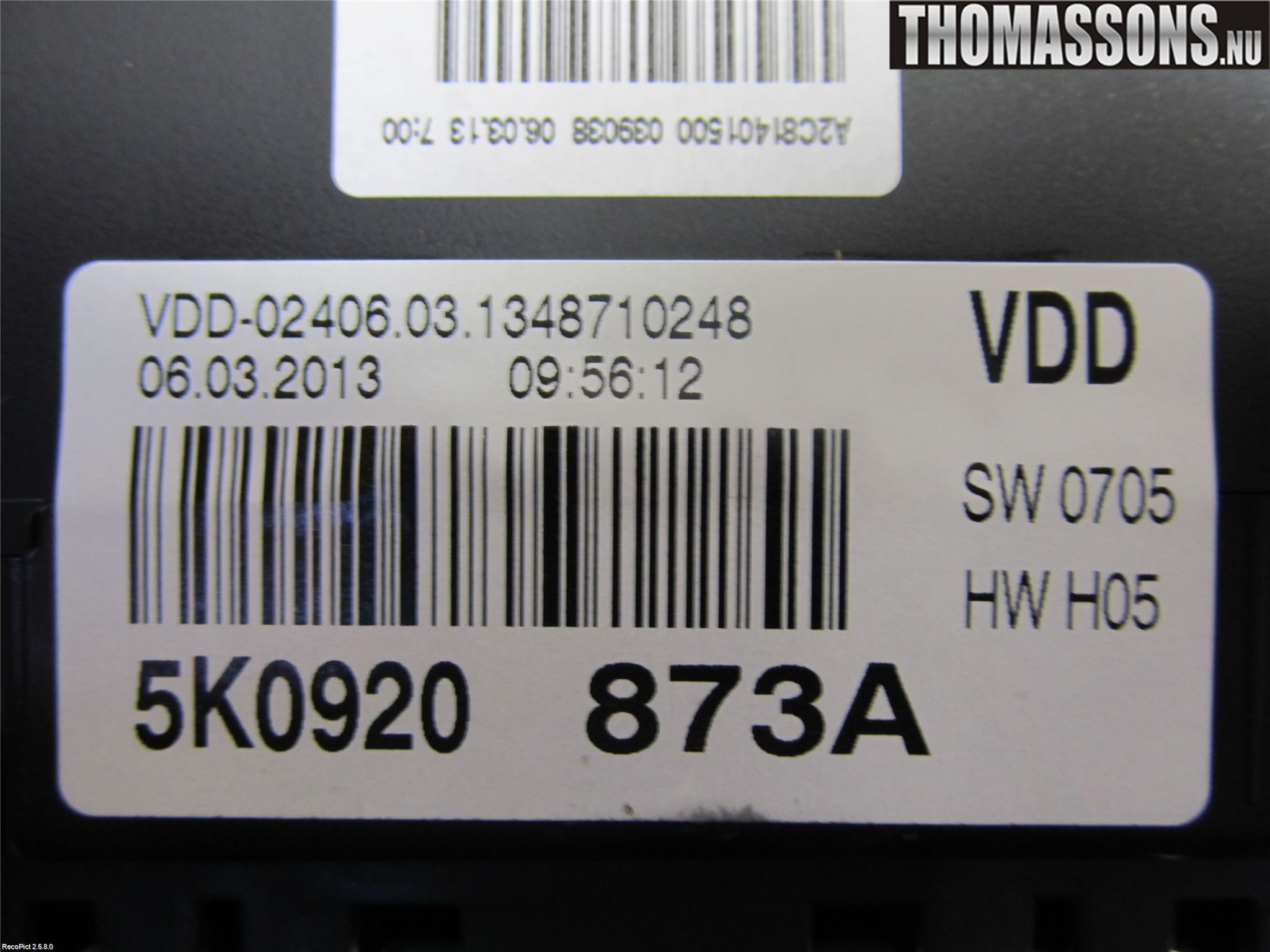 Volkswagen VW GOLF VI 09-13 Instr Kombinert