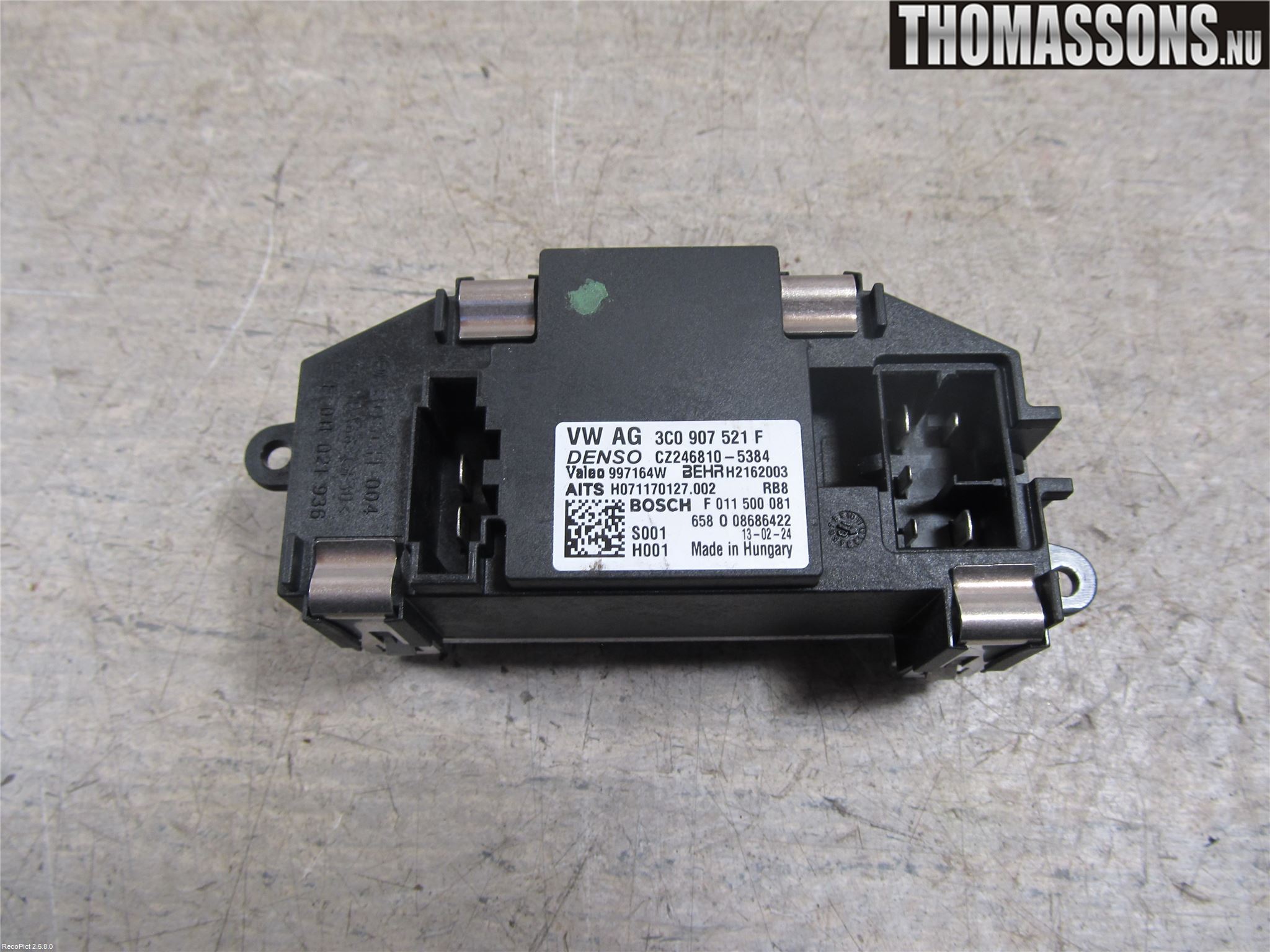 Volkswagen VW GOLF VI 09-13 Varmeapparat Viftemotstand