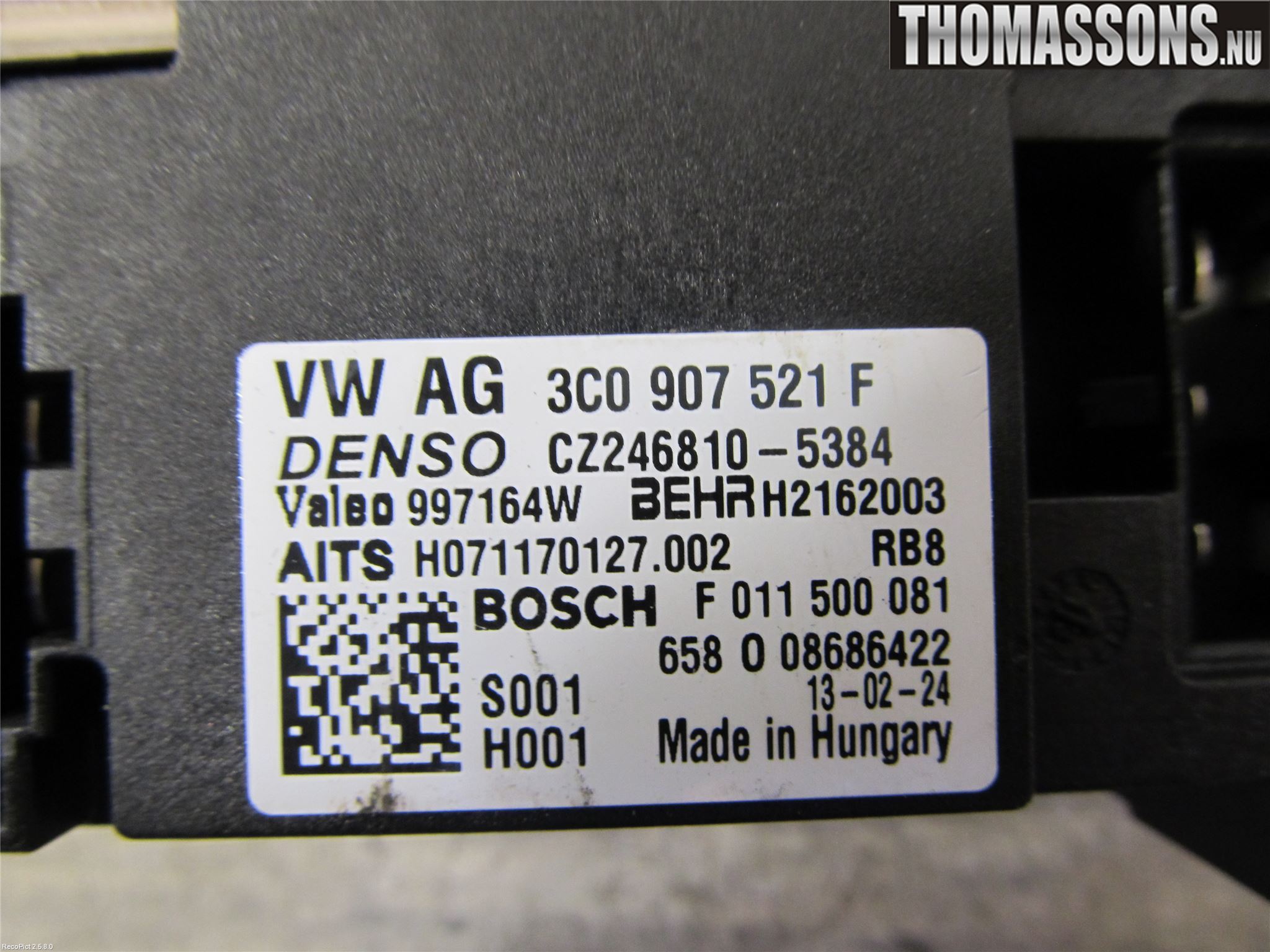 Volkswagen VW GOLF VI 09-13 Varmeapparat Viftemotstand