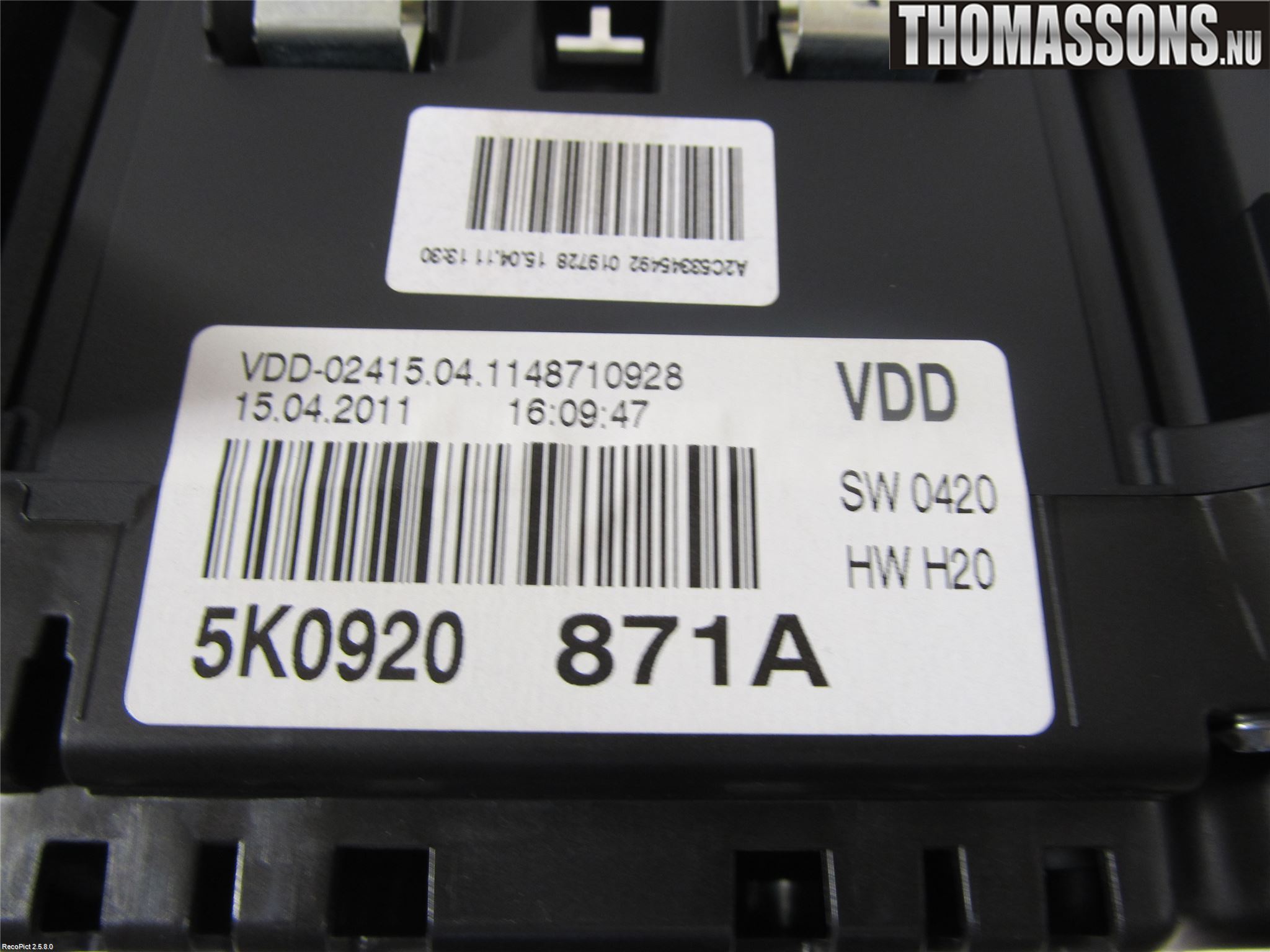 Volkswagen VW GOLF VI 09-13 Instr Kombinert