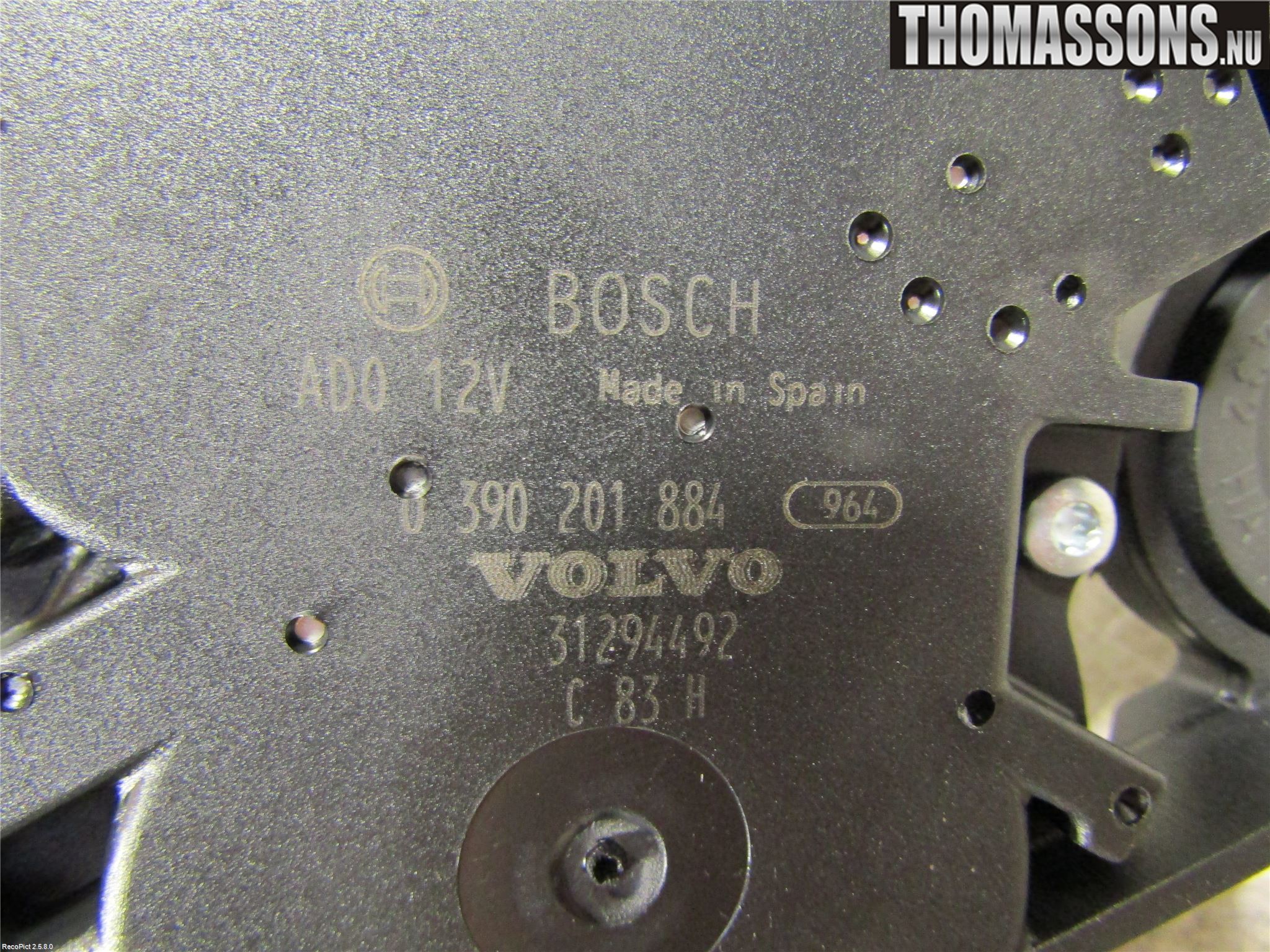 Volvo V60 11-13 Viskermotor Bakluke
