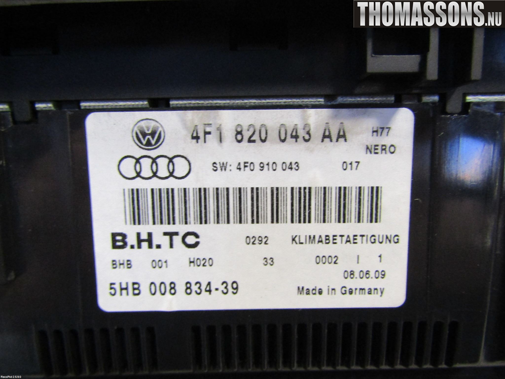 Audi A6/S6     05-11 Varme Ac Betjening-Display
