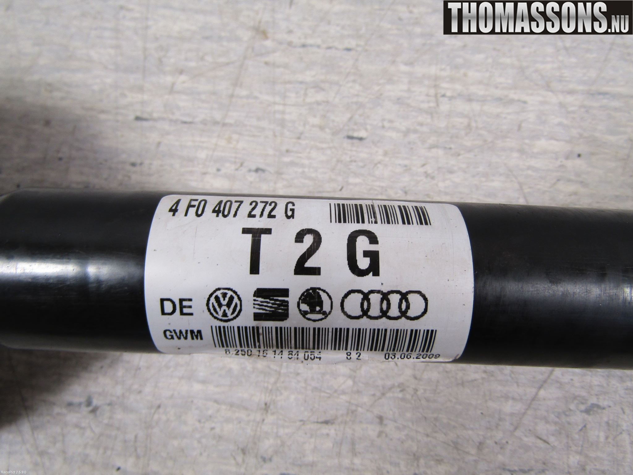 Audi A6/S6     05-11 Drivaksel Foran Kompl Høyre