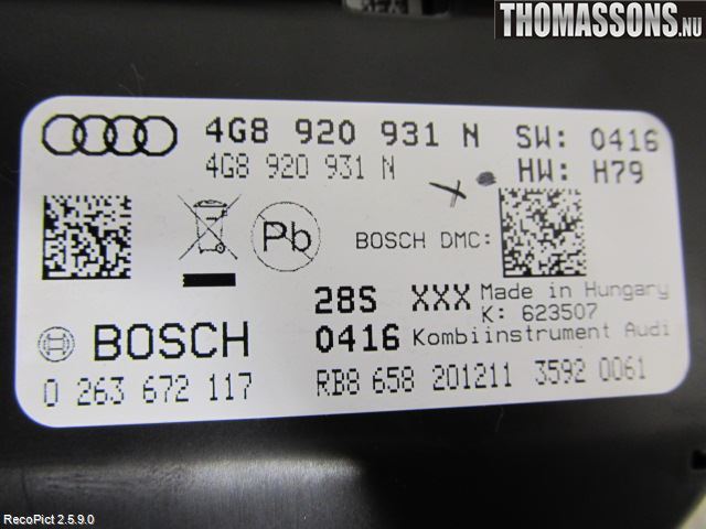Audi A6/S6 4G 11-18 Instr Kombinert