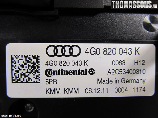 Audi A6/S6 4G 11-18 Varme Ac Betjening-Display