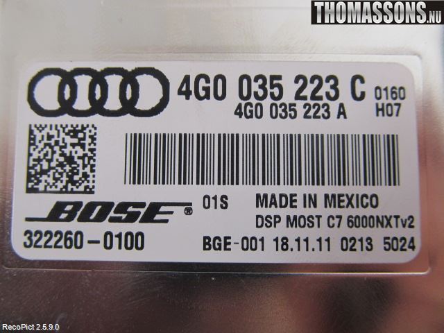 Audi A6/S6 4G 11-18 Stereo Forsterker