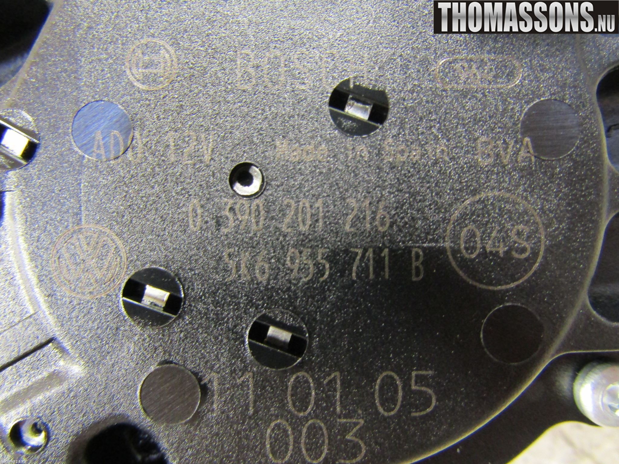Volkswagen VW TOURAN 10-15 Viskermotor Bakluke