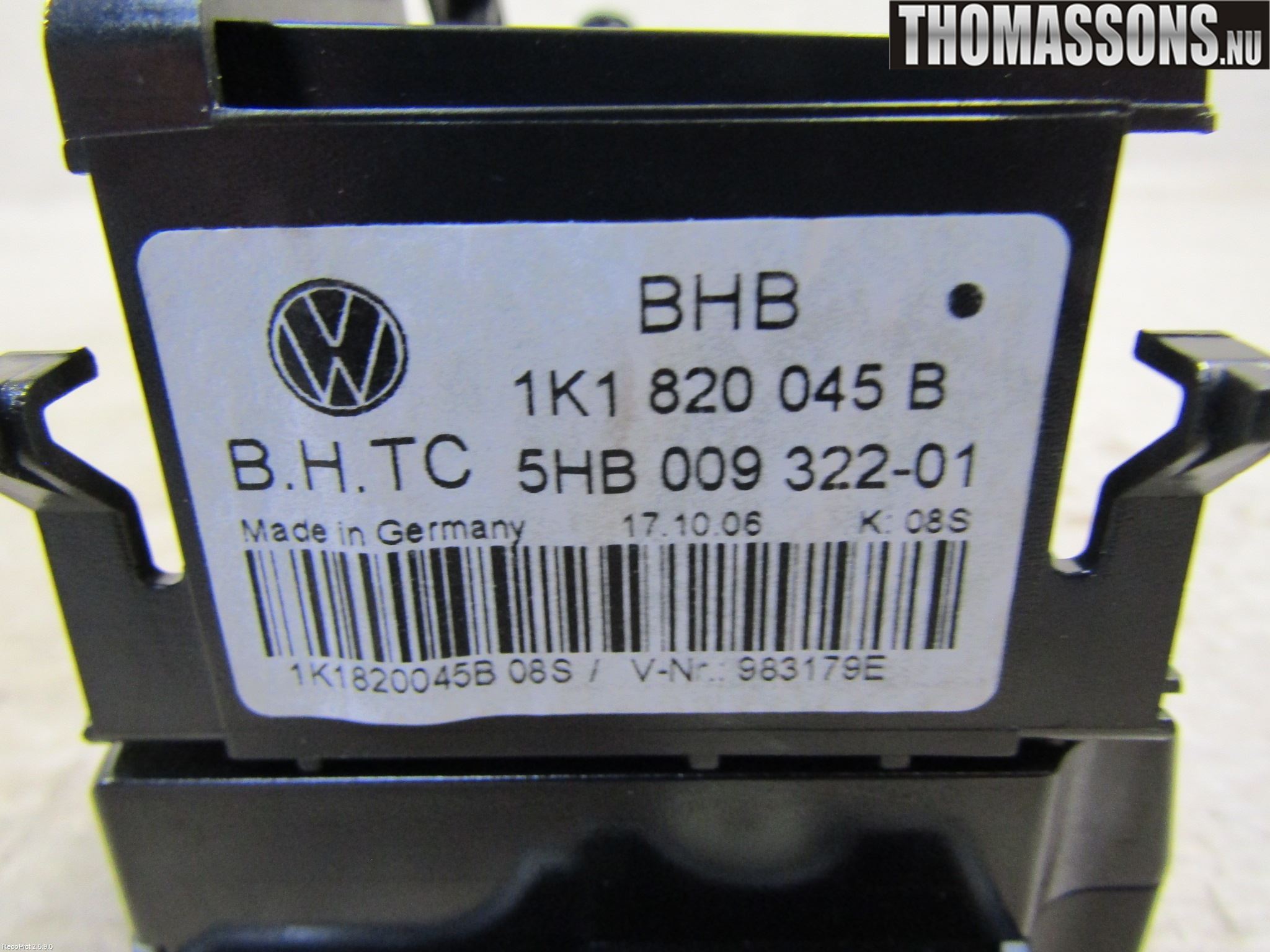 Volkswagen VW GOLF V 04-09 Varme Ac Betjening-Display
