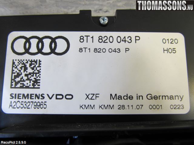 Audi A4/S4 08-11 Varme Ac Betjening-Display