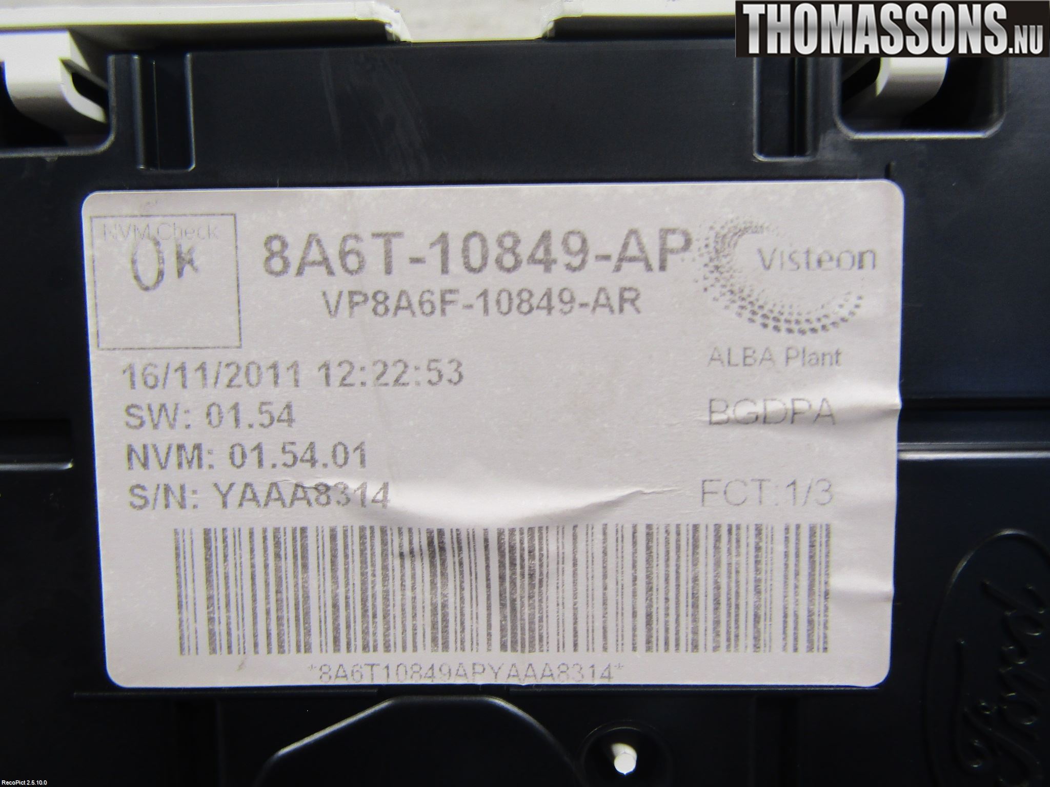 Ford FIESTA 09-12 Instr Kombinert