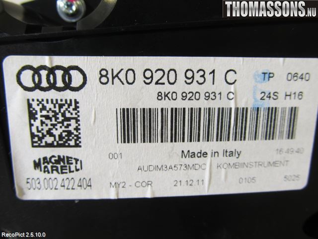 Audi A4/S4 08-11 Instr Kombinert