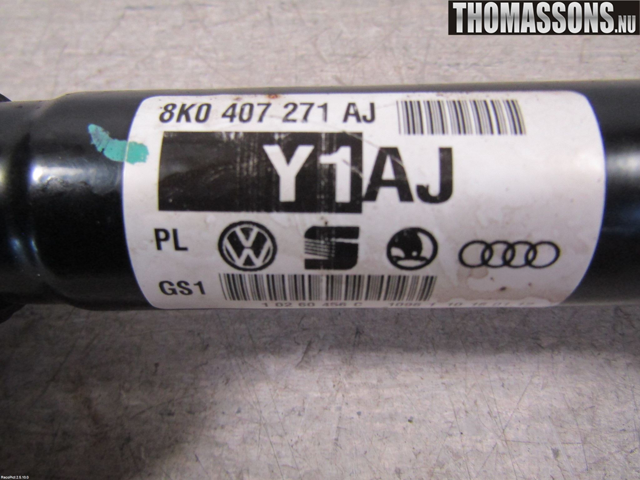 Audi A4/S4 08-11 Drivaksel Foran Kompl Venstre
