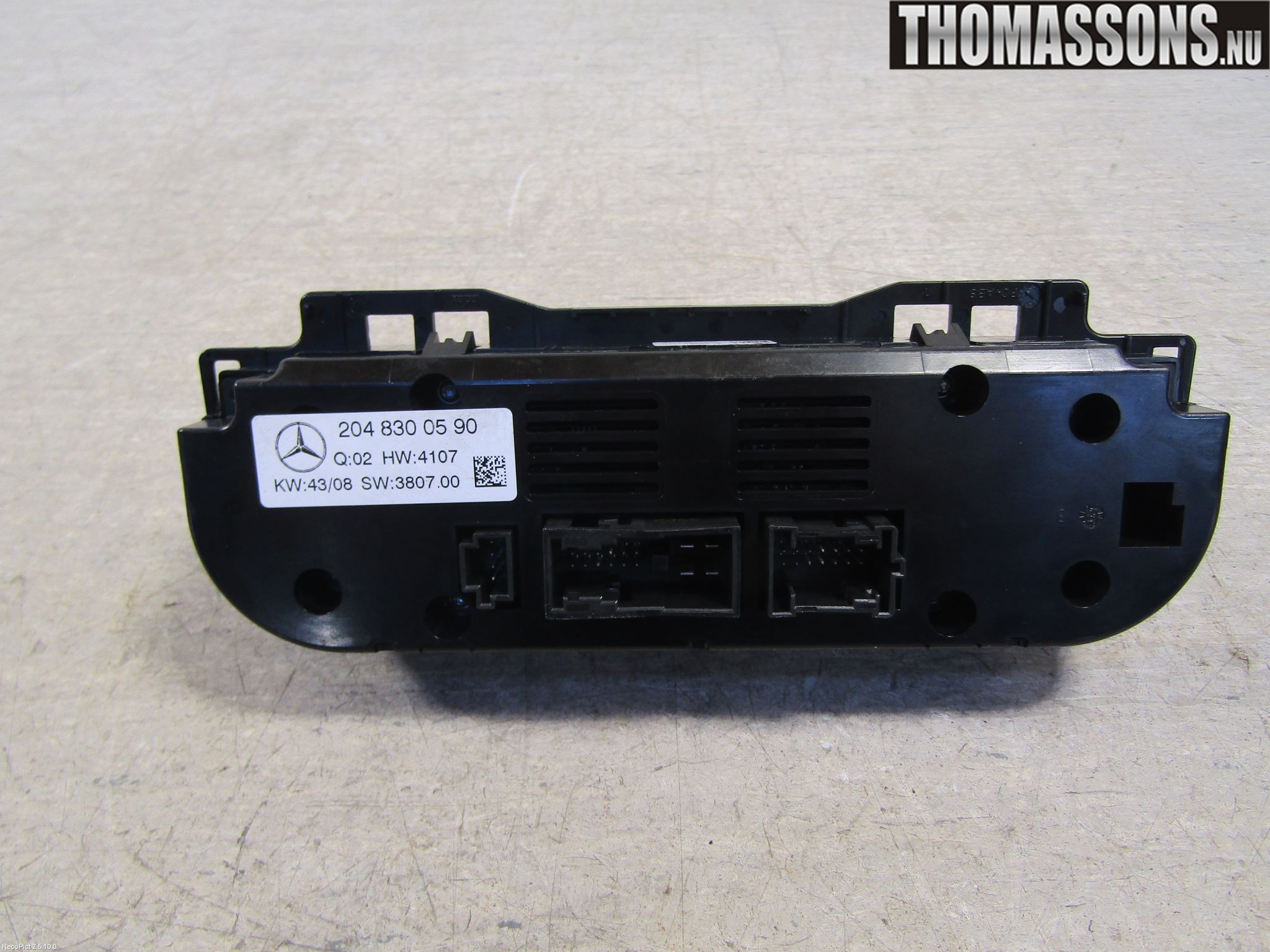 Mercedes-Benz MB C-KLASS (W204) 07-15 Varme Ac Betjening-Display
