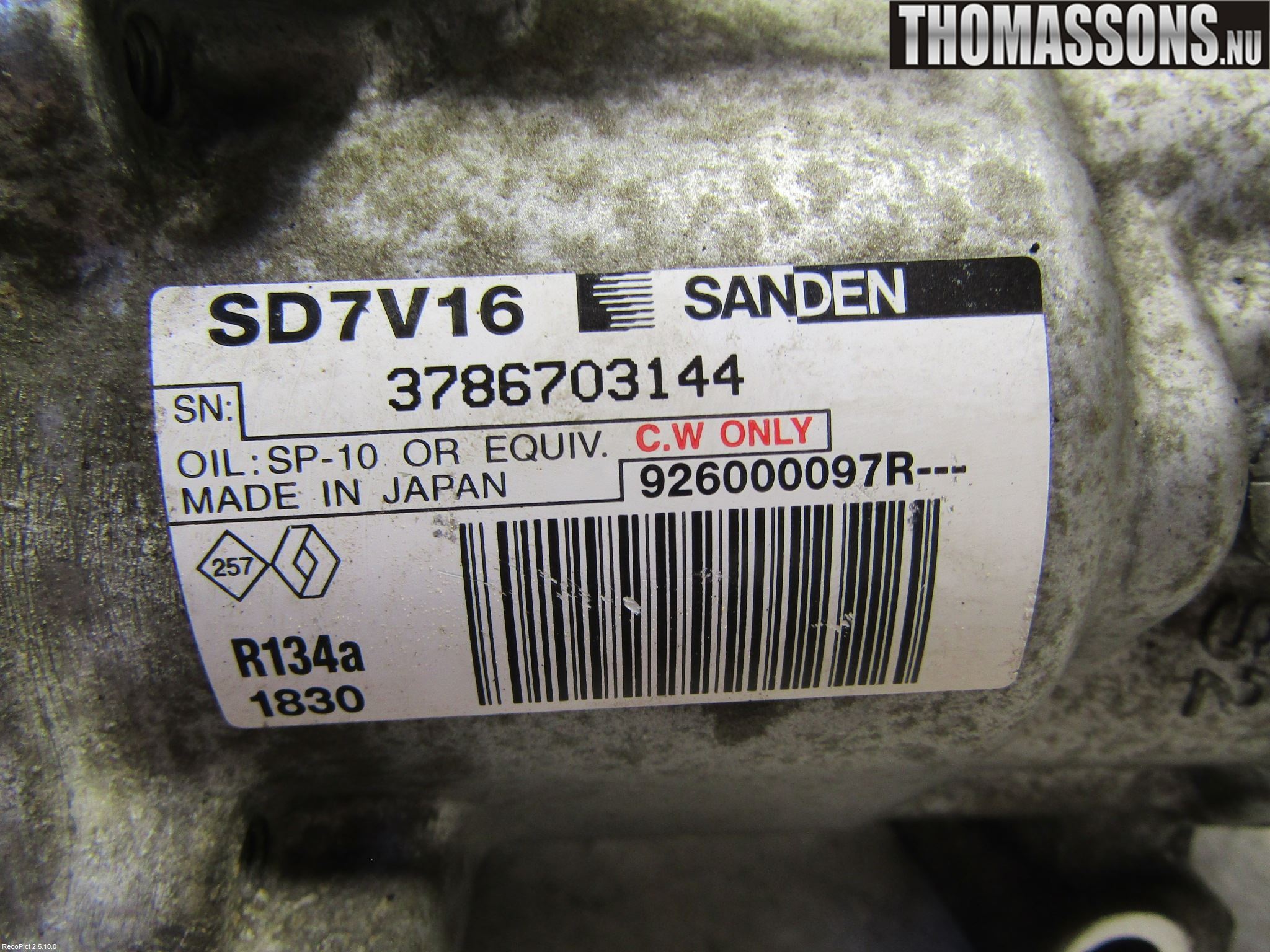 Dacia DUSTER 10-17 Varme Ac Kompressor