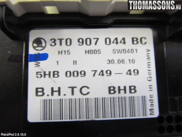 Skoda SUPERB 09-15 Varme Ac Betjening-Display