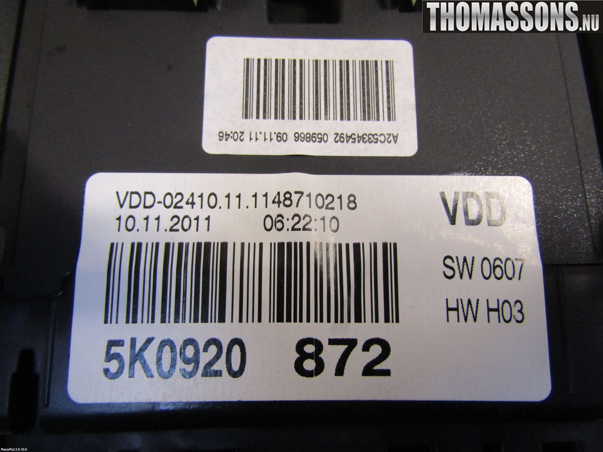 Volkswagen VW GOLF VI 09-13 Instr Kombinert