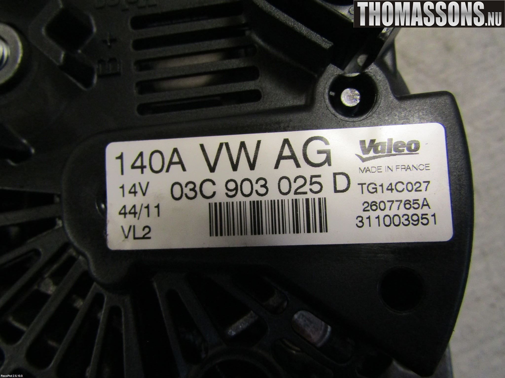 Volkswagen VW GOLF VI 09-13 Dynamo