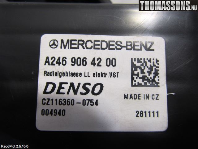 Mercedes-Benz MB B-KLASS (W246/W242) 12-19 Varmeapparat Viftemotor
