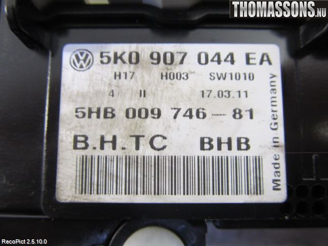 Volkswagen VW GOLF VI 09-13 Varme Ac Betjening-Display