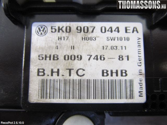 Volkswagen VW GOLF VI 09-13 Varme Ac Betjening-Display