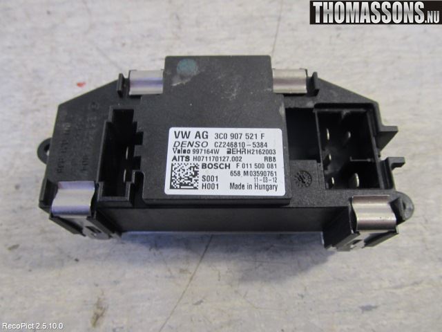 Volkswagen VW GOLF VI 09-13 Varmeapparat Viftemotstand