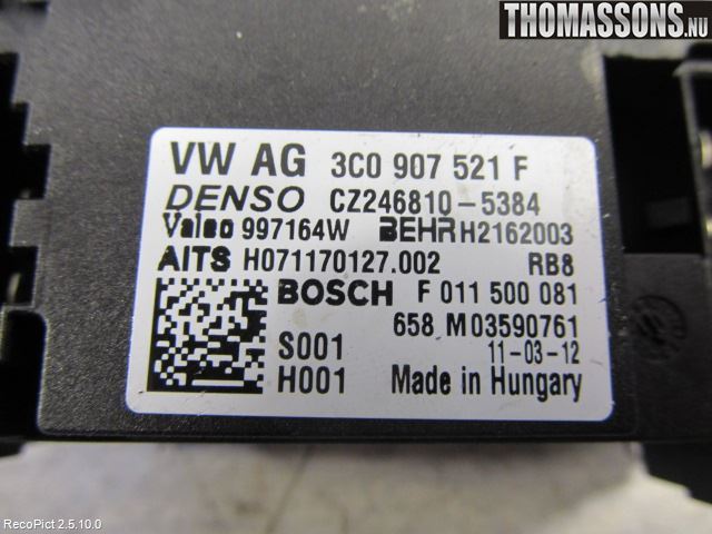 Volkswagen VW GOLF VI 09-13 Varmeapparat Viftemotstand