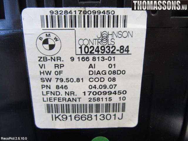 BMW 1 E87/81 5D/3D 03-11 Instr Kombinert