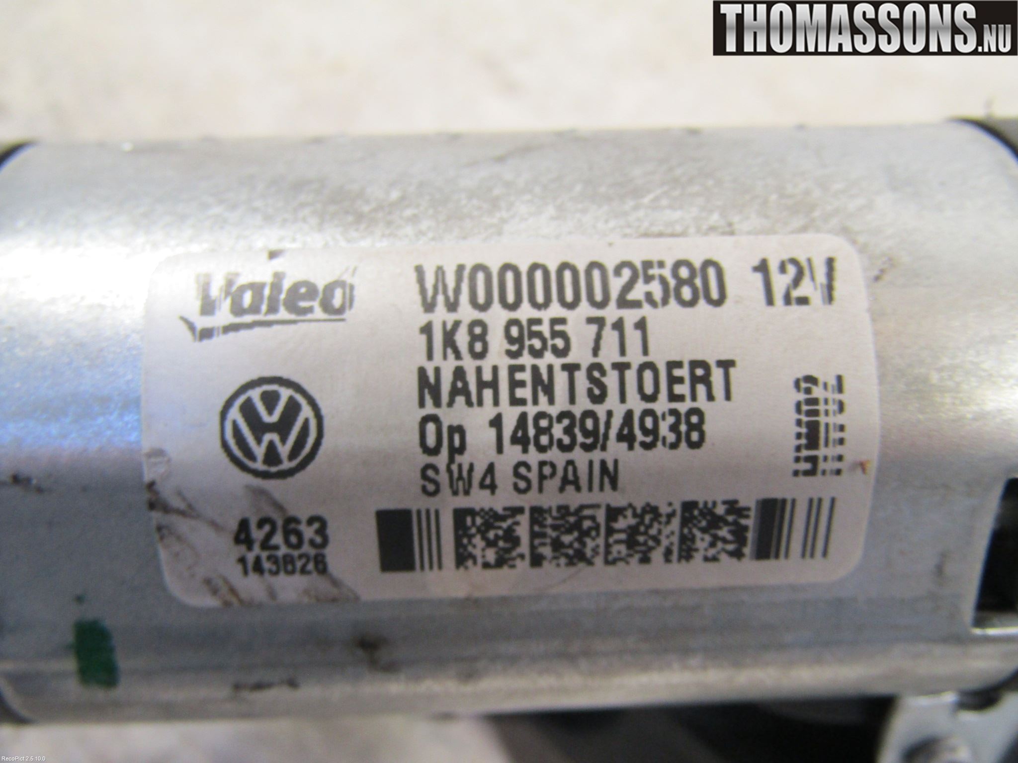 Volkswagen VW SCIROCCO 09-17 Viskermotor Bakluke