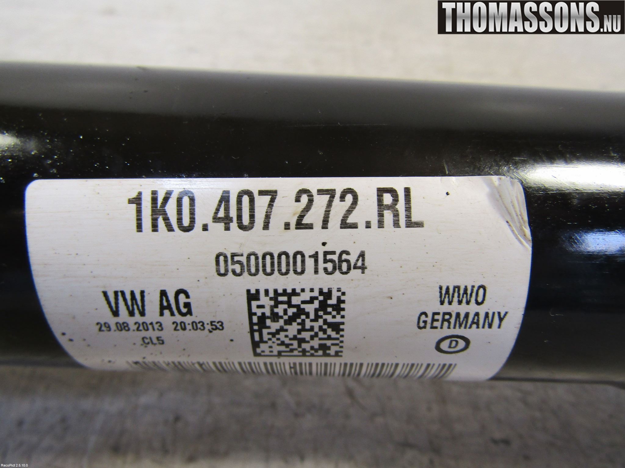Volkswagen VW SCIROCCO 09-17 Drivaksel Foran Kompl Høyre